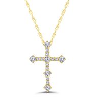 1/4 ct. tw. Diamond Cross Pendant in 10K Yellow Gold