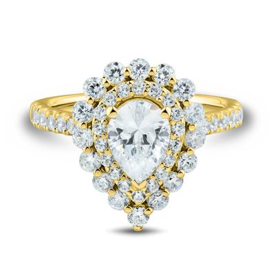 Lab Grown Diamond Pear Halo Engagement Ring 14k gold (2 ct. tw