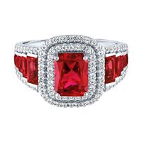 Ruby & Lab-Created White Sapphire Ring Sterling Silver