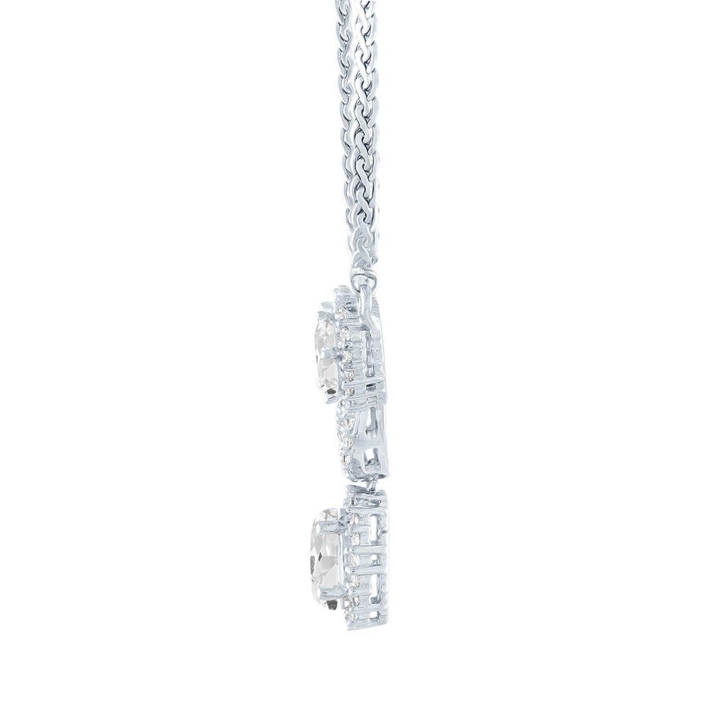 Lab-Created White Sapphire Drop Necklace in Sterling Silver