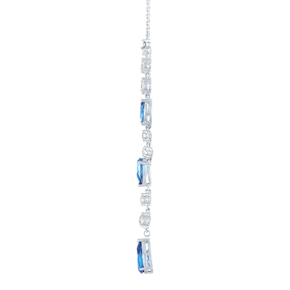 Blue Topaz & Lab-Created White Sapphire Necklace in Sterling SIlver