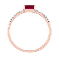 Ruby & Diamond Ring 10K Rose Gold