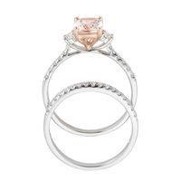 Morganite & 1/2 ct. tw. Diamond Engagement Ring Set 14K White Rose Gold