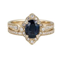 Shades of Love™ Sapphire & 3/8 ct. tw. Diamond Engagement Ring Set 14K White Gold