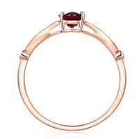 Garnet & Diamond Ring 10K Rose Gold