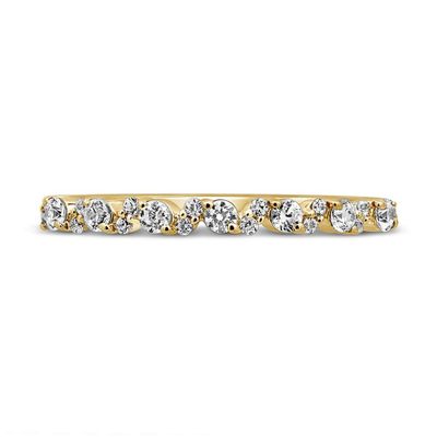 Diamond Stacking Ring with Zigzag Setting 10K Yellow Gold (1/4 ct. tw.)