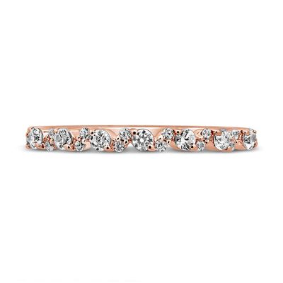 Diamond Stacking Ring with Zigzag Setting 10K Rose Gold (1/4 ct. tw.)