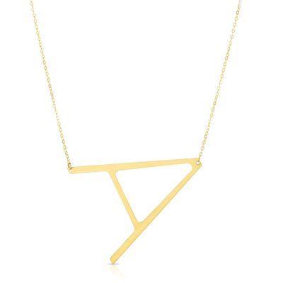A" Initial Necklace in 14K Yellow Gold