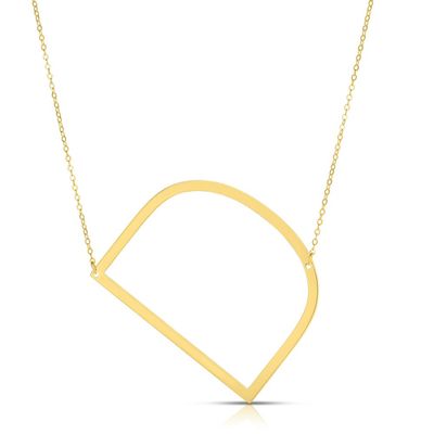 D" Initial Necklace in 14K Yellow Gold