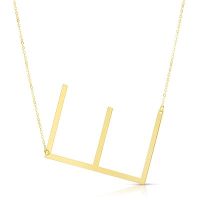 E" Initial Necklace in 14K Yellow Gold
