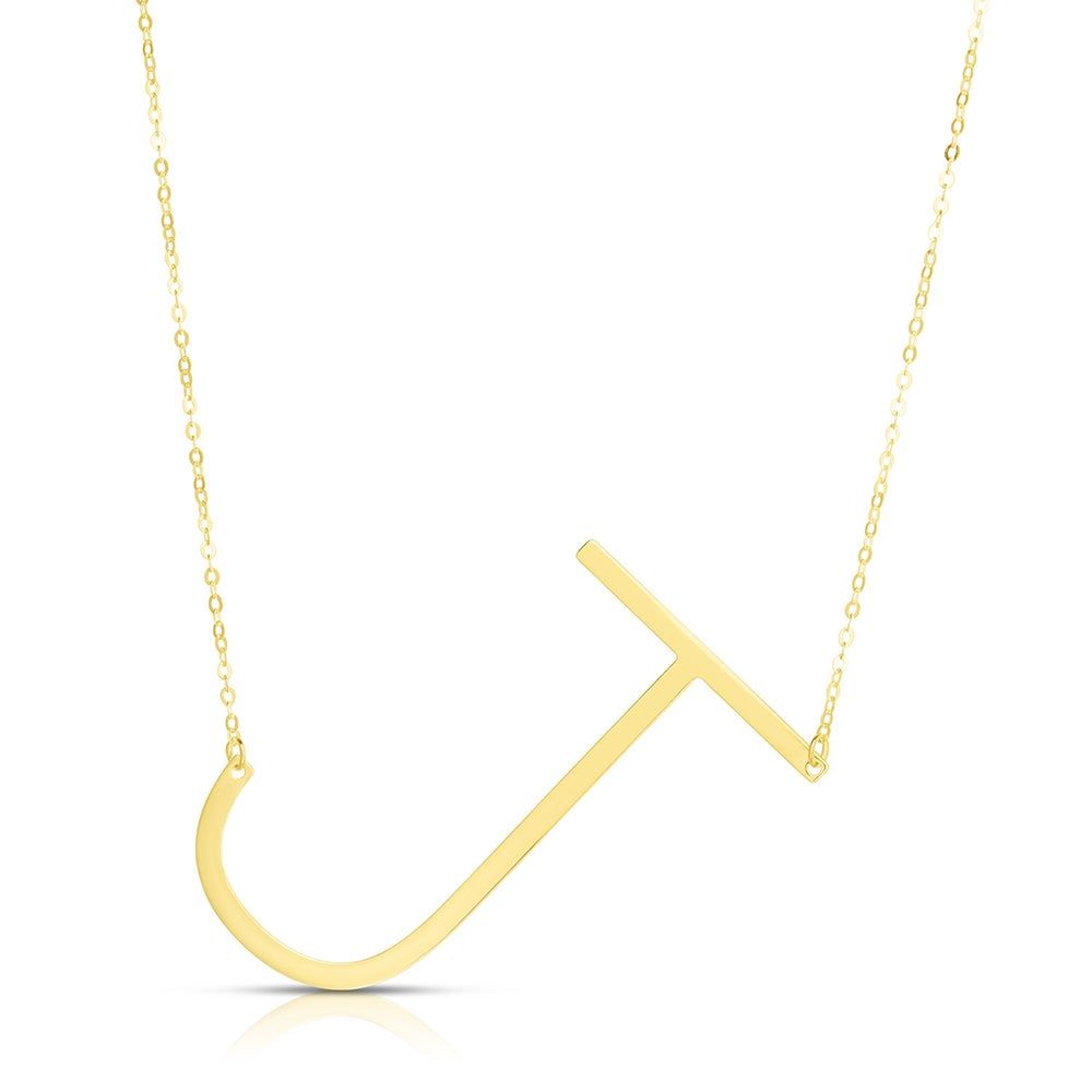 J" Initial Necklace in 14K Yellow Gold