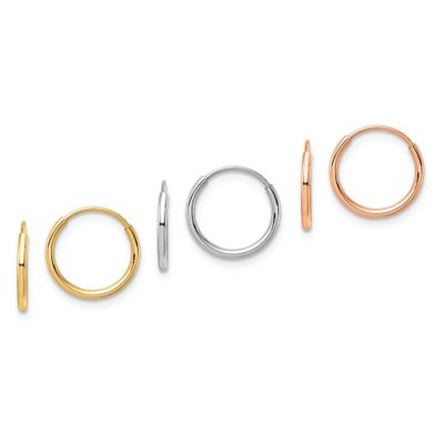 Hoop Earrings Boxed Set in 14K Gold