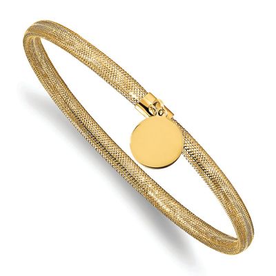 Bangle Bracelet with Charm in 14K Yellow Gold