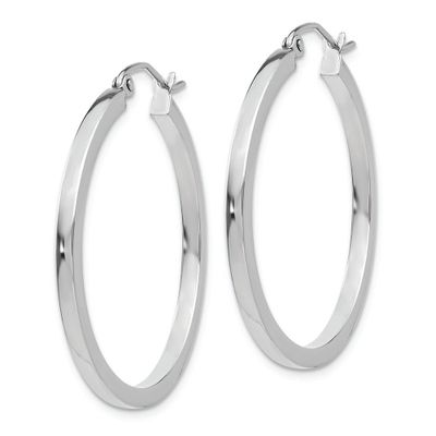 Square Hoop Earrings in 14K White Gold