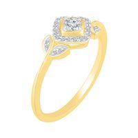 1/5 ct. tw. Diamond Flower Promise Ring 10K Yellow Gold