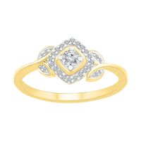 1/5 ct. tw. Diamond Flower Promise Ring 10K Yellow Gold