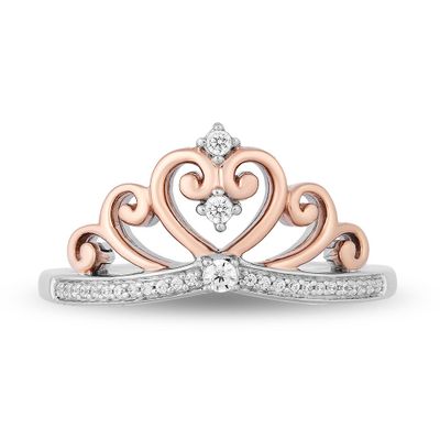 Diamond Majestic Princess Ring Sterling Silver & 10K Rose Gold (1/10 ct. tw.)