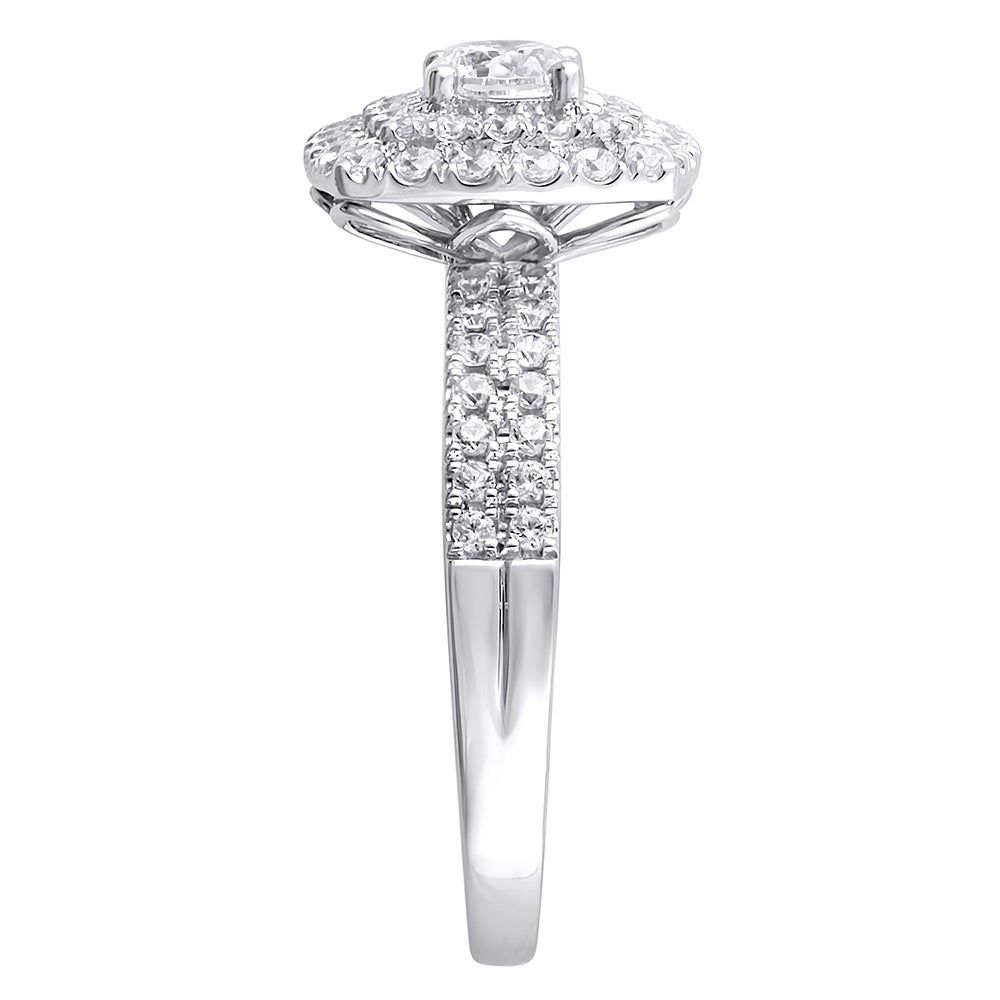 lab grown diamond cushion halo engagement ring 14k white gold (1 ct. tw.)