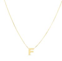 "F" Initial Necklace in 14K Yellow Gold