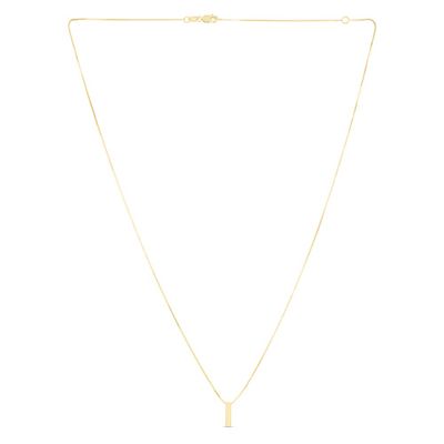 "I" Initial Necklace in 14K Yellow Gold