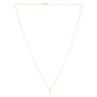 "I" Initial Necklace in 14K Yellow Gold