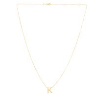 "K" Initial Necklace in 14K Yellow Gold