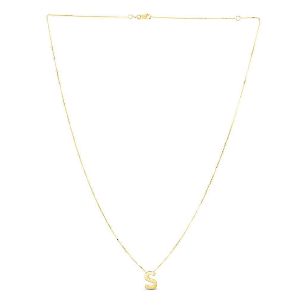 "S" Initial Necklace in 14K Yellow Gold