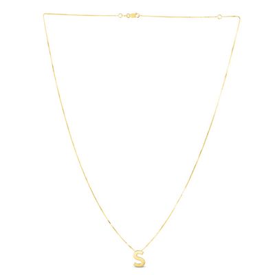 "S" Initial Necklace in 14K Yellow Gold