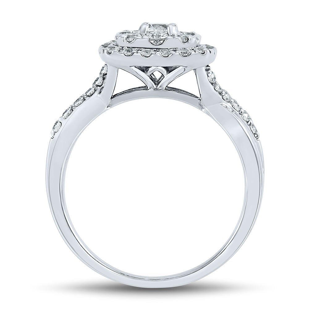 Lab Grown Diamond Cushion Cluster Ring in 14K White Gold (3/4 ct. tw.)
