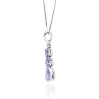 Tanzanite Pendant with Three Stones in 10K White Gold