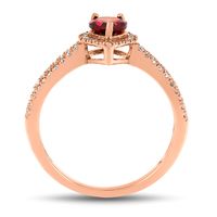 Garnet & 1/3 ct. tw. Diamond Ring in 10K Rose Gold