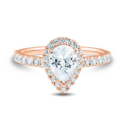 lab grown diamond engagement ring with Pear Shape 14k rose gold (1 1/4 ct. tw.)