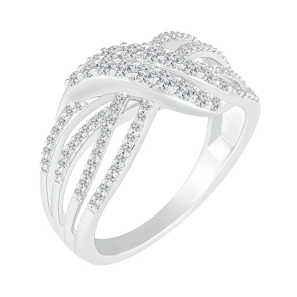 1/2 ct. tw. Diamond Crossover Ring 10K White Gold