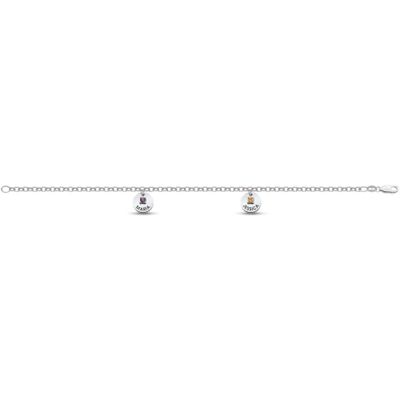 custom gemstone charm bracelet with personalized names (1-7 stones)