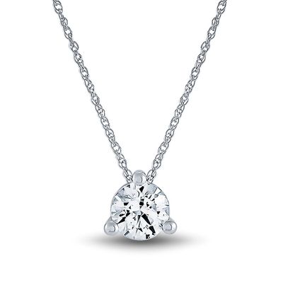 1/ ct. tw. Lab Grown Diamond Solitaire Pendant in 14K White Gold