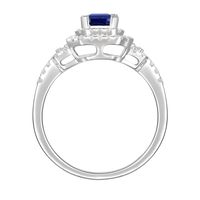 Sapphire & 1/2 ct. tw. Diamond Ring 14K White Gold