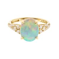 Ethopian Opal & 1/4 ct. tw. Diamond Ring 10K Yellow Gold