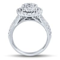 Lab Grown Diamond Oval Cluster Ring in 14K White Gold (2 ct. tw.)