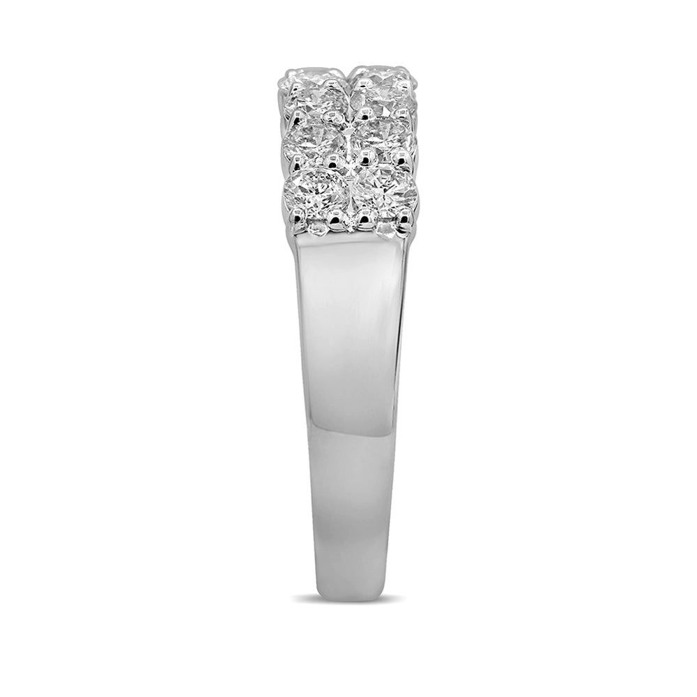 Diamond Double Row Anniversary Band 10K White Gold (1 ct. tw.)