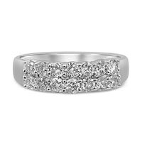 Diamond Double Row Anniversary Band 10K White Gold (1 ct. tw.)