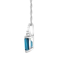 Emerald-Cut Blue Topaz Earrings, Pendant and Ring Set