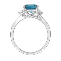 Emerald-Cut Blue Topaz Earrings, Pendant and Ring Set