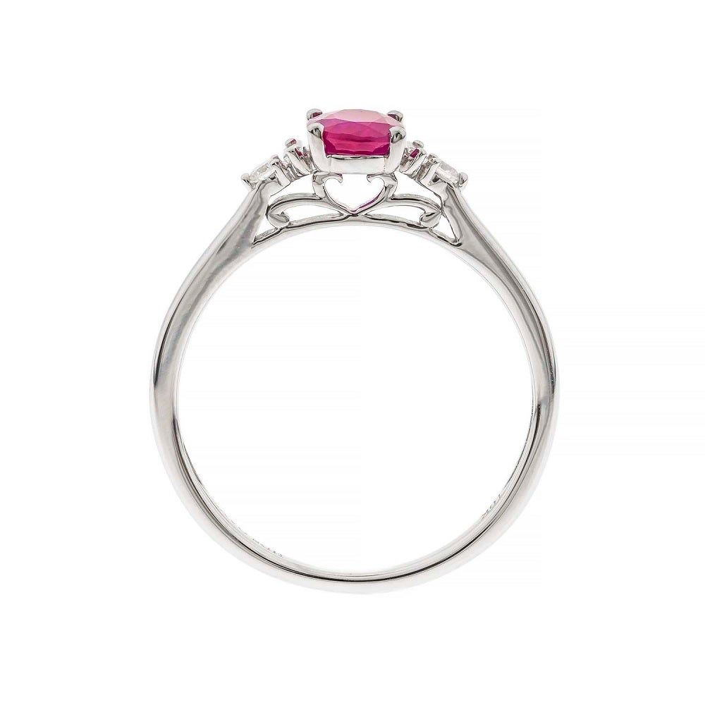 Ruby & Diamond Ring in 10K White Gold