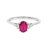 Ruby & Diamond Ring in 10K White Gold