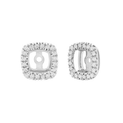 Cushion-Shaped Diamond Earring Jackets in 10K White Gold (1/10 ct. tw.)