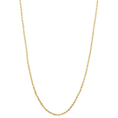Solid Glitter Rope Chain in 14K Yellow Gold, 24"