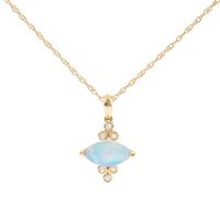 Ethiopian Opal Pendant with Diamond Accents in 10K Yellow Gold