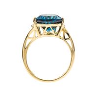 Trillion London Blue Topaz Ring 10K Yellow Gold