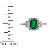 Emerald & Diamond Ring 14K White Gold (1/5 ct. tw.)