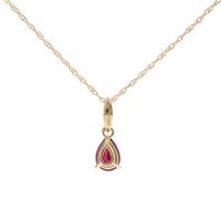 Pear-Shaped Ruby Pendant with Diamond Accents in 10K Yellow Gold
